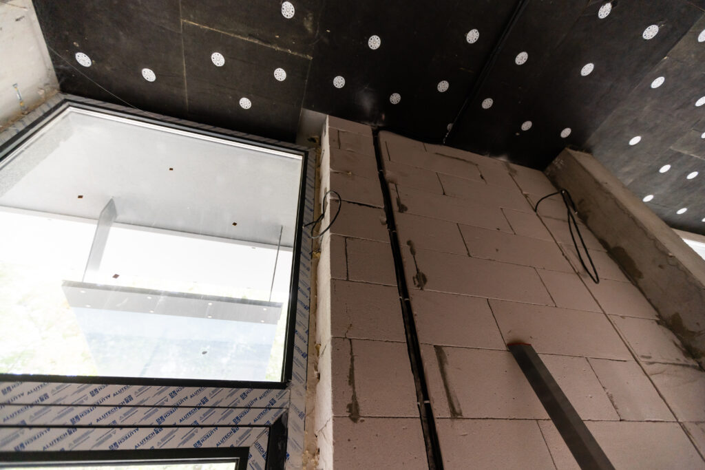 interior construction building site and electrical installation